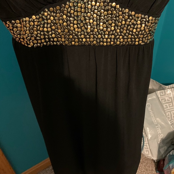 AGB little black dress with gold embellishments - Picture 4 of 5